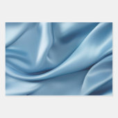 Feuille De Papier Cadeau Assez Féminin Faux Satin Bleu Clair (Devant 2)