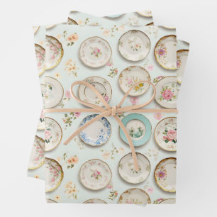 Feuille De Papier Cadeau Assiettes vintage