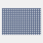 Feuille De Papier Cadeau Assortiment carreaux bleus d'hiver (Devant 3)