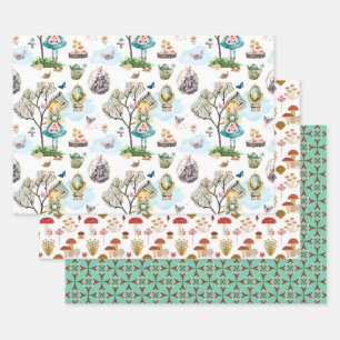 FEUILLE DE PAPIER CADEAU ASSORTIMENT DE COEUR DE COTTAGE