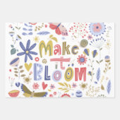 Feuille De Papier Cadeau Assortiment floral positif (Devant 3)