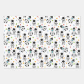 Feuille De Papier Cadeau Astronaut et Motif spatial de fusée (Devant 2)