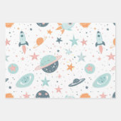 Feuille De Papier Cadeau Astronaut Wrapping Paper Flat Sheet Set of 3 (Devant)