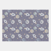 Feuille De Papier Cadeau Astronaute des planètes (Devant 2)