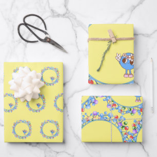 Feuille De Papier Cadeau Atomes Molécules Particules Paix Atom Motif