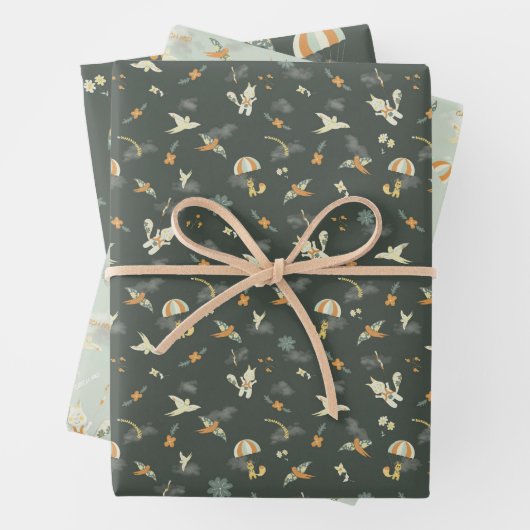 Feuille De Papier Cadeau Attrape-moi ! Deux conceptions (En situation)