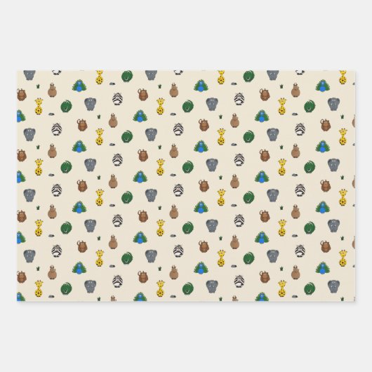 Feuille De Papier Cadeau Au zoo (Devant 3)
