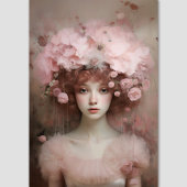 Feuille De Papier Cadeau Auburn Beauty - Portrait et fleurs d'une femme