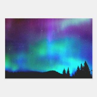 Feuille De Papier Cadeau Aurora borealis