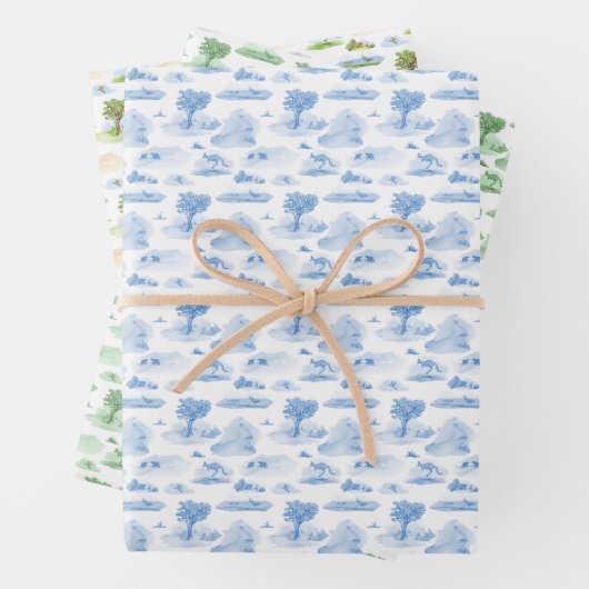 Feuille De Papier Cadeau Australian Animal Toile (En situation)