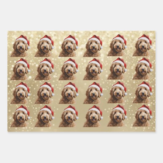 Feuille De Papier Cadeau Australian Labradoodle 1 Holiday Edition (Devant)