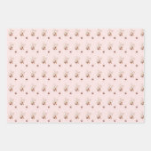 Feuille De Papier Cadeau Automne Anniversaire fille mignonne ours Fleur sau (Devant 2)