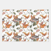 Feuille De Papier Cadeau Automne Automne Motifs en Terracotta, Vert, Rouill (Devant)