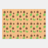 Feuille De Papier Cadeau Automne Candy Pommes verdure (Devant 2)