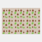 Feuille De Papier Cadeau Automne Candy Pommes verdure (Devant)