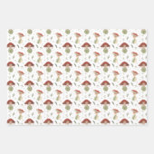 Feuille De Papier Cadeau Automne Champignons de la Fée des Bois | Pack troi (Devant 2)