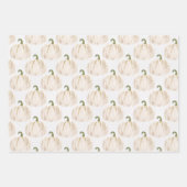 Feuille De Papier Cadeau Automne Citrouille blanche (Devant 2)