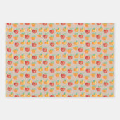 Feuille De Papier Cadeau Automne Citrouille peint à la main orange vert (Devant 2)