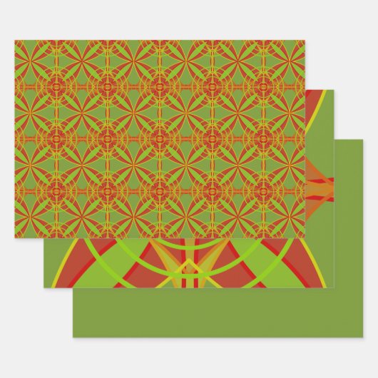 Feuille De Papier Cadeau Automne Couleurs automne Conception géométrique Ab (Lot)