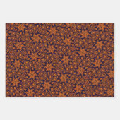 Feuille De Papier Cadeau Automne Fleur Abstraite Paisley Motif Orange Autom (Devant 2)