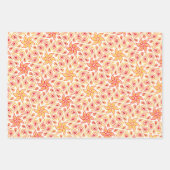 Feuille De Papier Cadeau Automne Fleur Abstraite Paisley Motif Orange Autom (Devant 3)