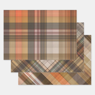 Feuille De Papier Cadeau Automne Plaids Trio