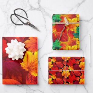 Feuille De Papier Cadeau Automne Quitte toutes les occasions