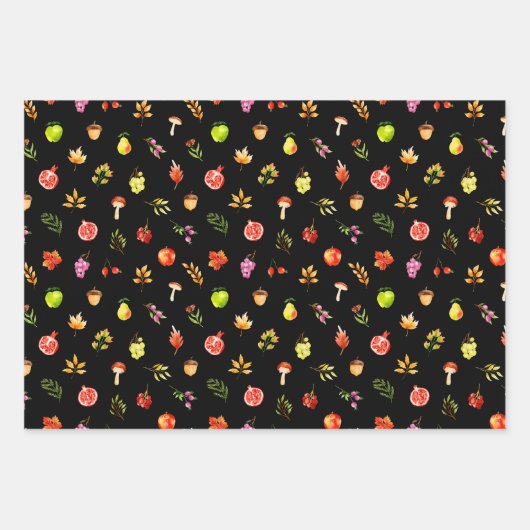Feuille De Papier Cadeau Autumn Fall Harvest Pattern (Devant 3)