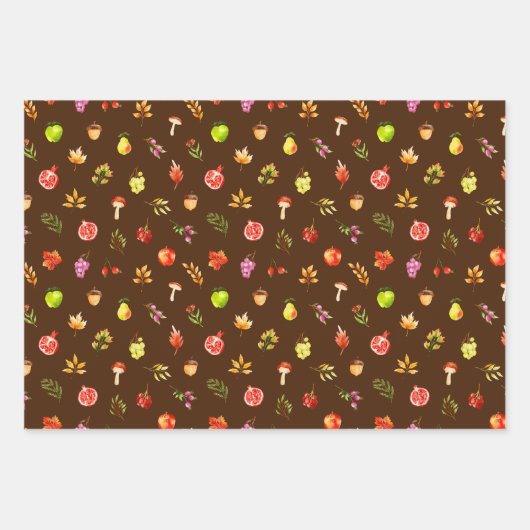Feuille De Papier Cadeau Autumn Fall Harvest Pattern (Devant 2)