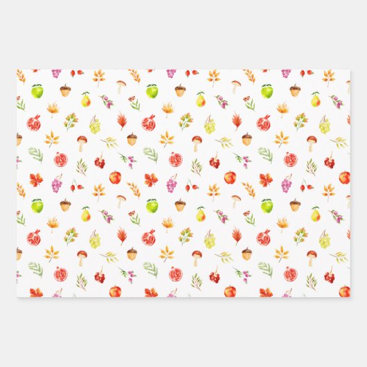 Feuille De Papier Cadeau Autumn Fall Harvest Pattern (Devant)