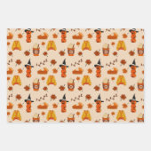 Feuille De Papier Cadeau Autumn & Halloween Cozy Pattern (Devant 2)