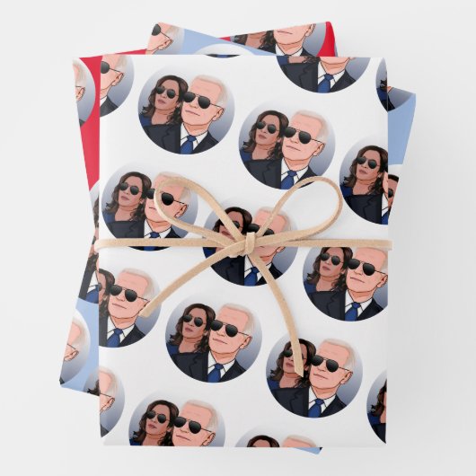 Feuille De Papier Cadeau Aviateurs Joe et Kamala (En situation)