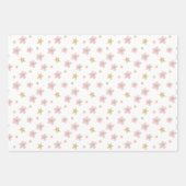 Feuille De Papier Cadeau Avion rose aquarelle (Devant 3)