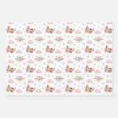 Feuille De Papier Cadeau Avion rose aquarelle (Devant 2)