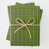 Feuille De Papier Cadeau Avocado Green Plaid Windowpane Pattern Retro (En situation)