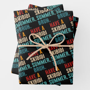 Feuille De Papier Cadeau Avoir Un Skibidi Été Bruh Funny Enseignant Dernier