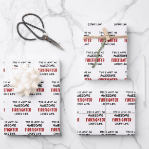 Feuille De Papier Cadeau Awesome pompier Funny pompier