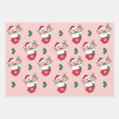 Feuille De Papier Cadeau Axolotl Noël Animaux d'hiver (Devant 3)