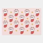 Feuille De Papier Cadeau Axolotl Noël Animaux d'hiver (Devant)