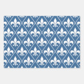 Feuille De Papier Cadeau Azure Fleur de Lis (Devant)