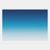 Feuille De Papier Cadeau Azure Sky to Ocean Blue Ombre (Devant 2)