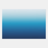 Feuille De Papier Cadeau Azure Sky to Ocean Blue Ombre (Devant)