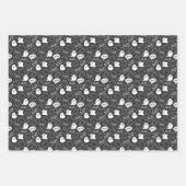 Feuille De Papier Cadeau B&W Cute Doodle Halloween Motif (Devant 2)