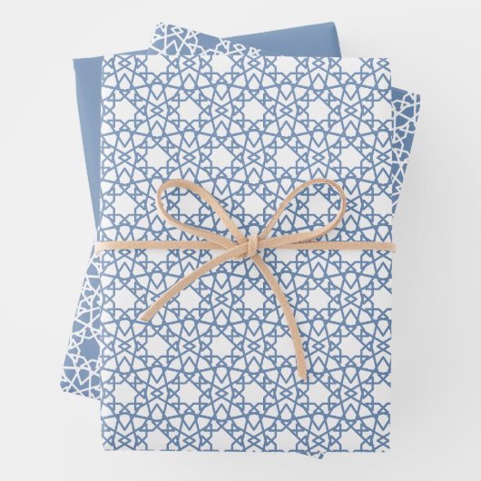 Feuille De Papier Cadeau Baby Blue Arabesque Pattern Design (En situation)
