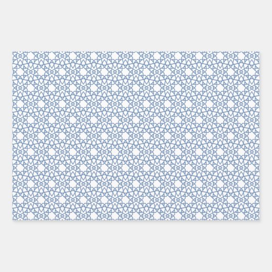 Feuille De Papier Cadeau Baby Blue Arabesque Pattern Design (Devant)