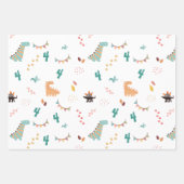 Feuille De Papier Cadeau Baby Boy Dinosaur Nom et âge personnalisés (Devant 2)