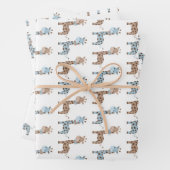 Feuille De Papier Cadeau Baby Boy Giraffe (En situation)