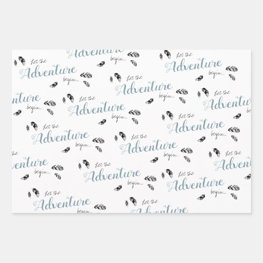 Feuille De Papier Cadeau Baby boy Rustic aventure babyshower (Devant 2)