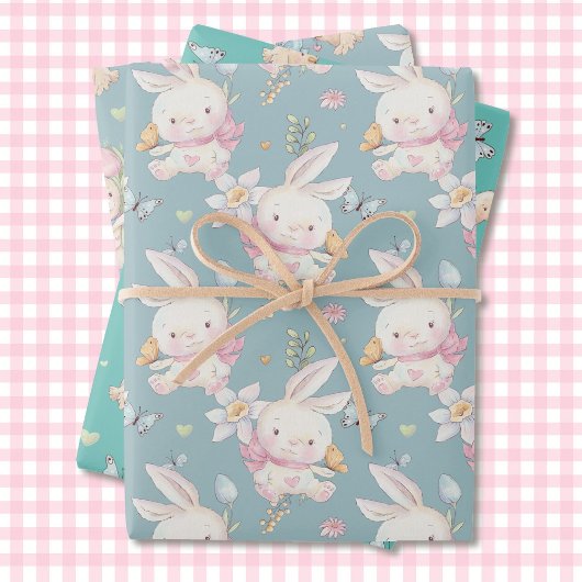 Feuille De Papier Cadeau Baby Bunny 3 Giftwrap Genre Neutre