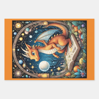 Feuille De Papier Cadeau Baby Dragon